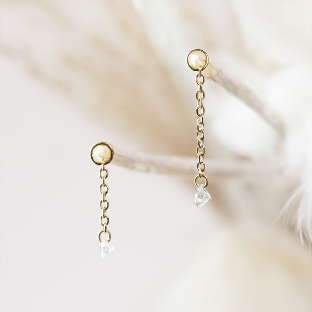 The Magpie Long 18k Gelbgold Diamond