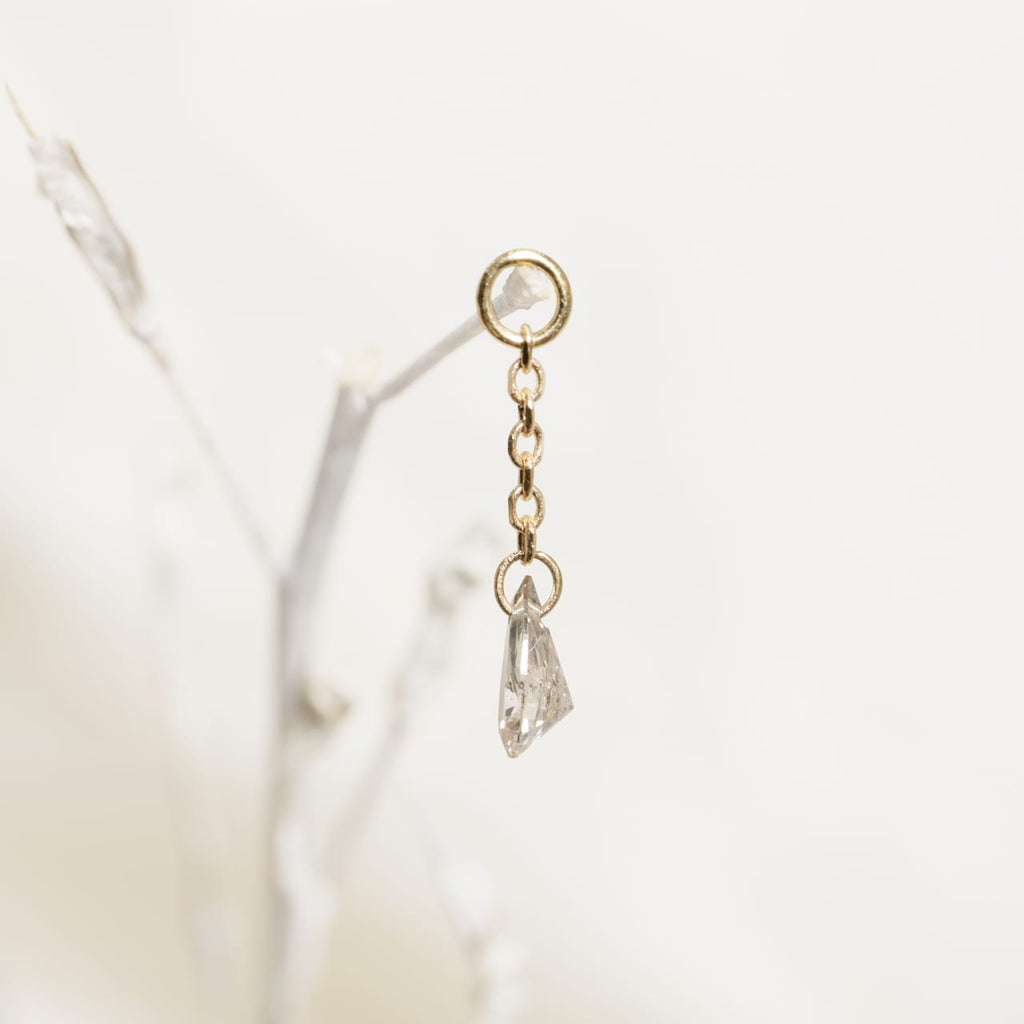 The Starling Salt and Pepper Diamond Drop 18K Yellow Gold