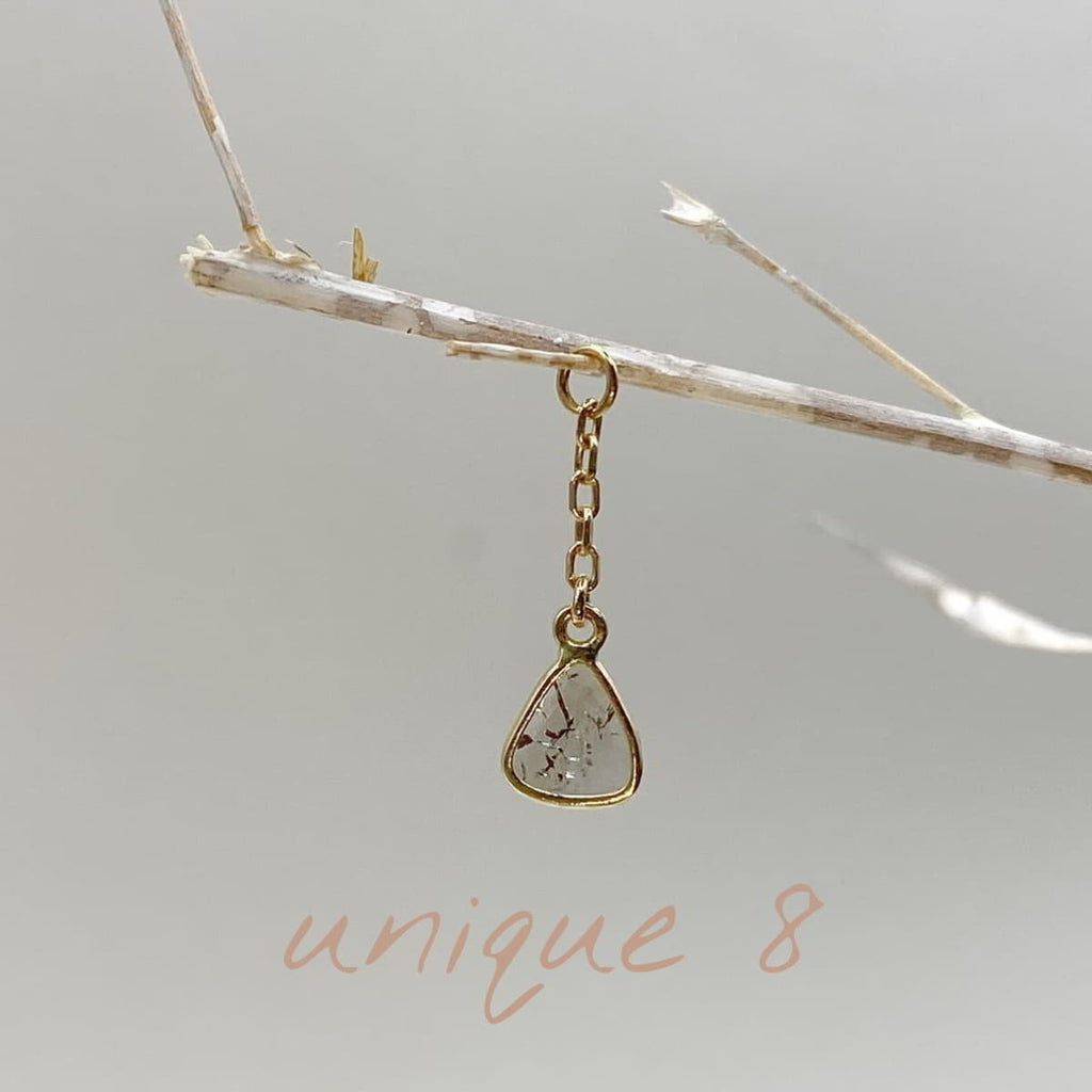 The Tern – Salt & Pepper Diamond Slice – One of a Kind – 18k Yellow Gold